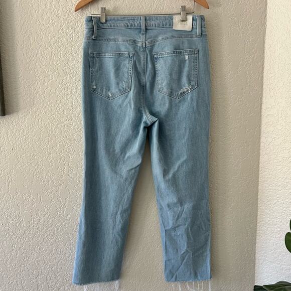 Paige Sarah Straight Ankle Distressed Buttonfly Jeans womens size 30 - Picture 11 of 11